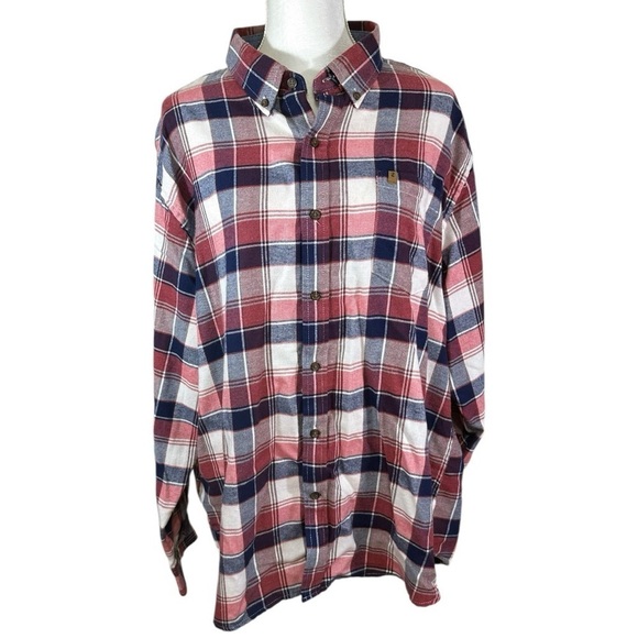 Izod Other - IZOD- Red/Blue Plaid Button Down Casual Shirt - Size XXL